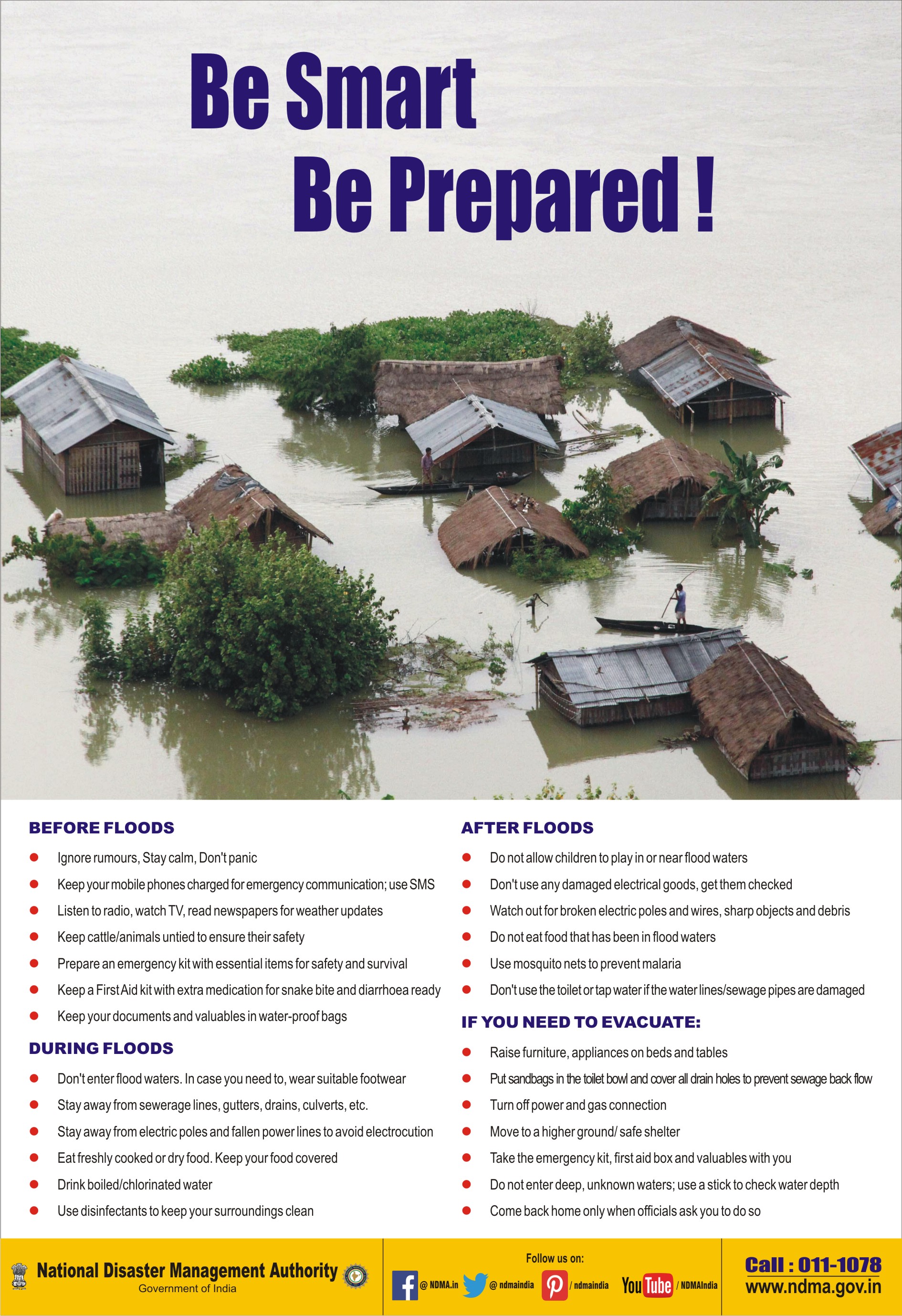 Be smart, be prepared for floods:NDMA