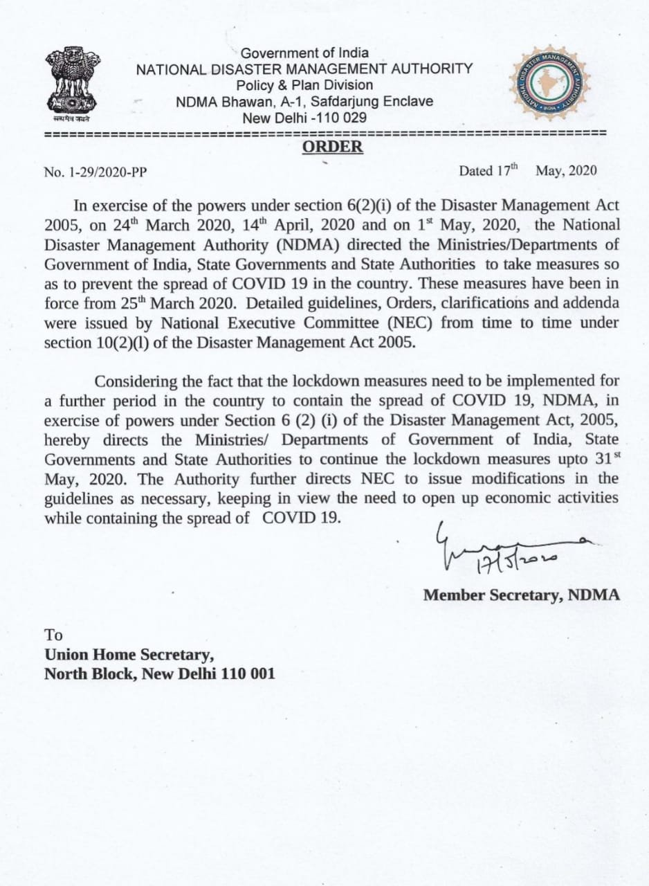 Lockdown 4.0-Lockdown may extend till 31st May 2020
